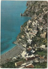 POSITANO - SALERNO - PANORAMA E SPIAGGIA DALL'ALTO - VIAGG. 1965 -48295-