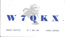 Scheda radio QSL 1954 Aloha