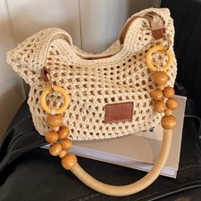 Women Crochet Knit Tote Bag