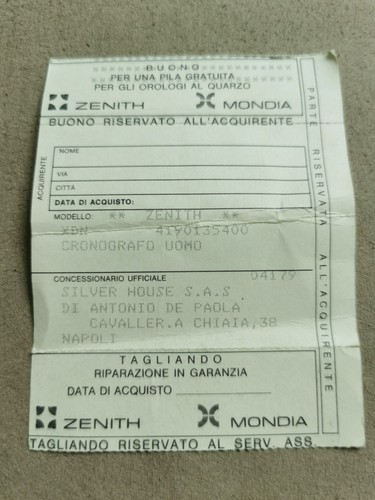 Zenith vintage warranty - zenith,