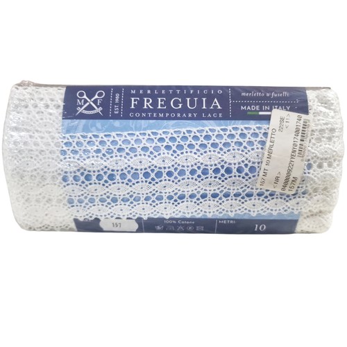 Merletto cotone 10m bianco