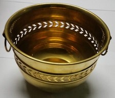 VASO IN OTTONE DORATO VINTAGE CON DUE ANELLI LATERALI (PER POTER APPENDERE)