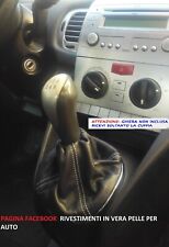 Cuffia leva cambio LANCIA YPSILON dal 2003 al 2012 in pelle NERA artigianale