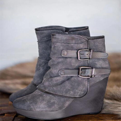 Stivali donna zip plateau