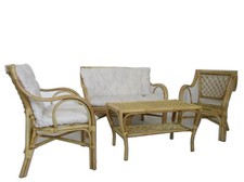 salotto vimini rattan esterno giardino ed interno 1 divano 2 poltrona 1 tavolo