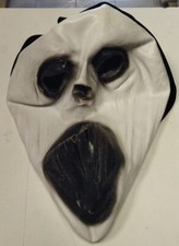 maschera scream - fantasma - bianco - cappuccio nero