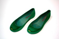 Scarpe Ballerine MELISSA originali usate - VELLUTO VERDE/GREEN VELVET - n.EU 37