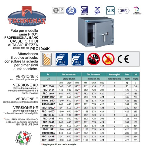 Cassaforte technomax alta - technomax, di
