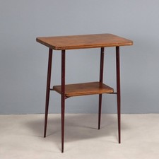 Tavolino Vintage Design Legno Doppio Piano Italia Anni 60 Originale