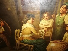 antico dipinto olio su tela