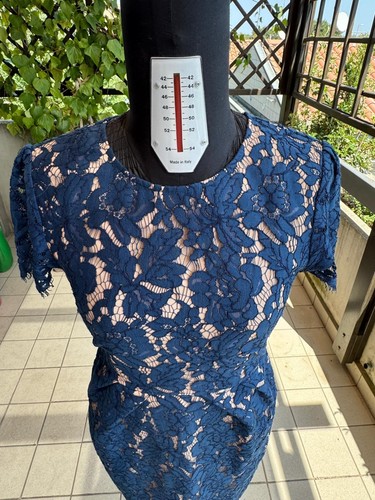 Abito blu pizzo twin set - blu, in