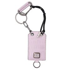 DOLCE & GABBANA DG Logo Coccodrillo Pelle Anello Etui Pouch Borsa Rosa Argento