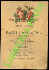 Pagella scolastica, Classe Ia Comune di Neviano Arduini (PR)