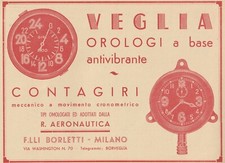 PUBBL. 1938 CONTAGIRI OROLOGIO VEGLIA F.LLI BORLETTI MILANO REGIA AERONAUTICA