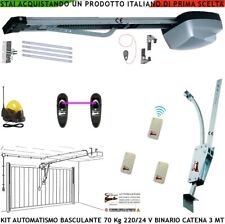 Kit Automazione Basculante Motore 220/24 V 70 Kg Archetto 3 Radioc Foto Faro Ant