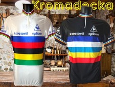 Lotto 2 maglie ciclismo Le Coq Sportif World Cup Championship 80's vintage shirt