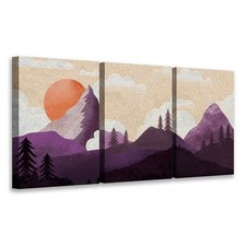 Set di 3 Quadri su Tela con