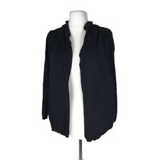 Cardigan da donna nero aperto con tasche cappuccio Vintage large viscosa BURANI