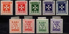 ITALIA Isole Egeo RODI Generali 1934 - Segnatasse serie completa MLH* #JME