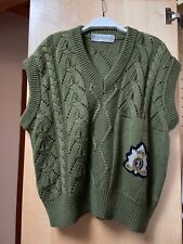 Gilet Alberta Ferretti vintage donna 42 verde militare lana Pre Owned