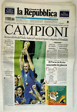 6714 GIORNALE REPUBBLICA LUNEDI 10 7 2006 CAMPIONI DEL MONDO COLLEZIONISMO SPORT