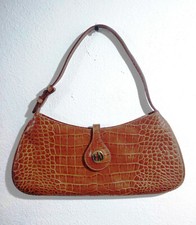 Borsa piccola a mano in pelle marrone stampa coccodrillo Emporio Armani