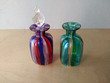 Coppia di boccette porta profumi vetro Murano