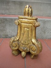 BASE DI LEGNO INTAGLIATO DORATO DA APPOGGIO PER CROCE ASTILE EPOCA 1700