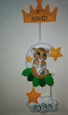 Fiocco nascita simba ricamato