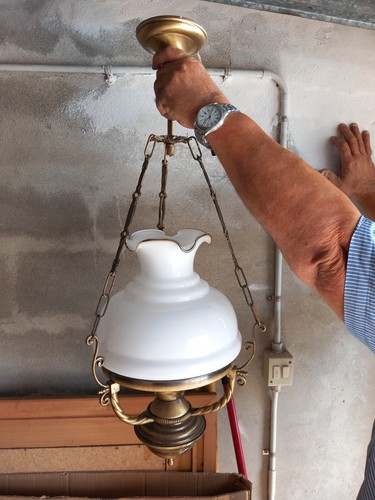 Lampadario metallo vintage - lampadario,