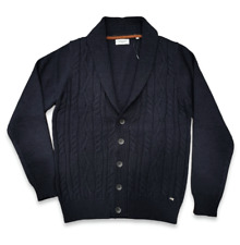 Cardigan UOMO sciallato trama a trecce "MARKUP" Blu S - M