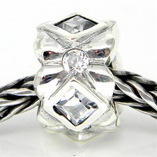 PERLINA VETRO DI MURANO AUTENTICA ARGENTO STERLING 925 ADATTA PERLE CHARM EUROPEE S 450