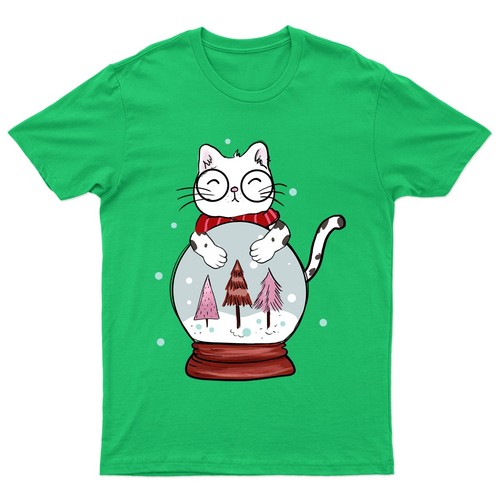 Maglietta natalizia gatto snow - natalizia,