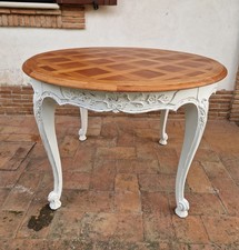 SPETTACOLARE TAVOLO PROVENZALE, ROTONDO, IN NOCE, RESTAURATO SHABBY