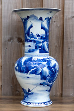 Grande vaso cinese blu e