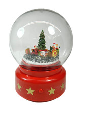 Sfera con Trenino Cm 13x19h con Luci + Musica + Movimento Villaggio Natalizio