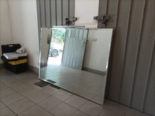 Specchio bagno filo lucido con lampada led 110x83 Cm,Larghezza 3cm