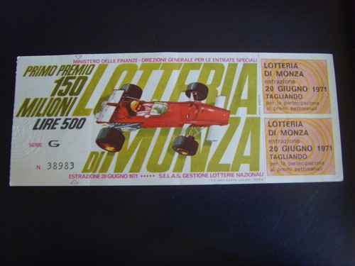 Biglietto lotteria monza - lotteria, di