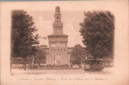 Milano castello torre tram - milano,