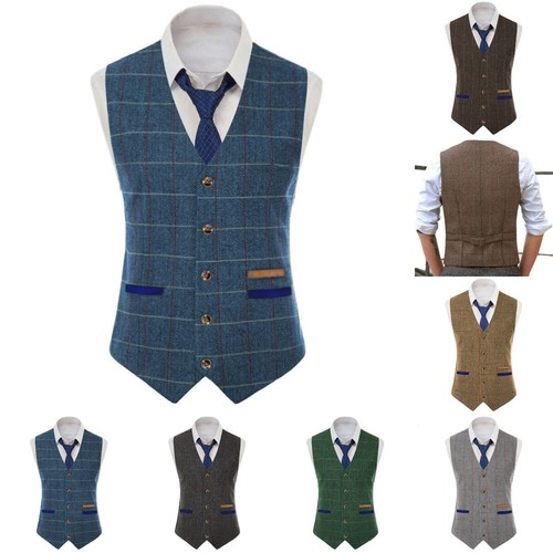 Gilet uomo blu - quadri,