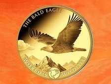 Aquila di mare testa bianca World's Wildlife 1 oz moneta d'oro 999,9 Congo 2021