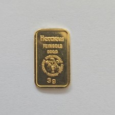 Lingotto oro 3 grammi Heraeus