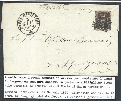 1860 toscana 10c bruno - 10c, scuro