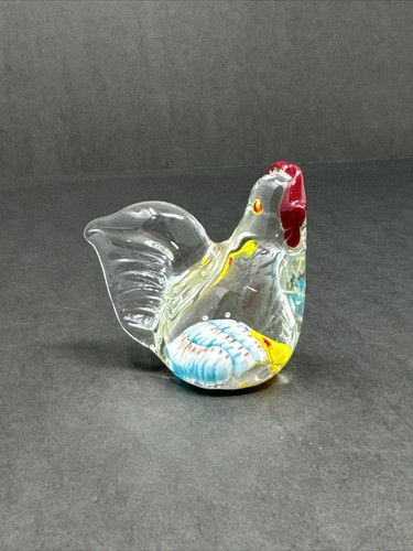 Vintage millefiori rooster - millefiori, red