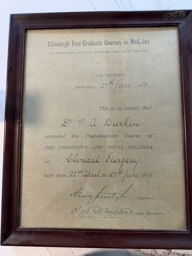 1919 certificato incorniciato