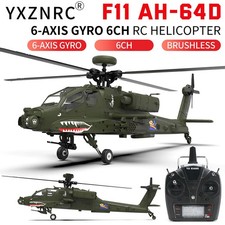 YXZNRC F11 AH-64D Apache giroscopio 6 assi 2.4G 6CH 3D RC RTF elicottero 2 batterie