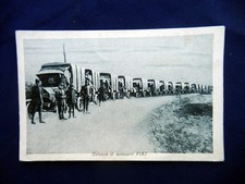 1915  rara CARTOLINA militare pubblicitaria  WW1 FIAT Colonna di Autocarri