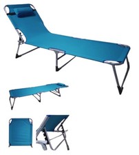 Lettino Prendisole Sdraio Mare Portatile Regolabile 3 Posizioni con Cuscino Turc