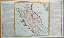 Italia Toscana Roma - Mappa originale Clouet - 1767