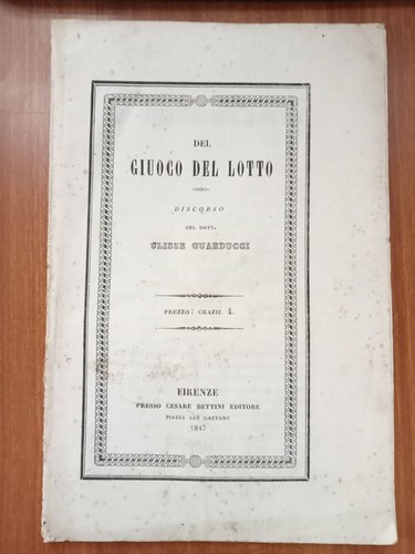 Del giuoco del lotto discorso